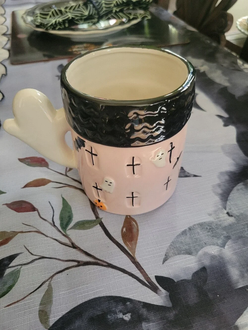NWT Halloween Ghost Mug And Kitchen Towel Set